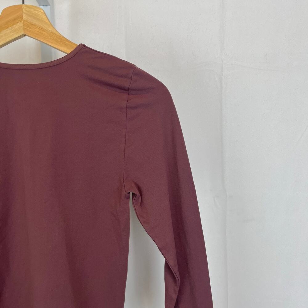NWT FREE PEOPLE Intimately Makes Sense Top Keyhole Long Sleeve Purple Size M L - Picture 7 of 9